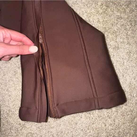 Halfdays Isabel Soft Shell Bib Pant Ski Large Waterproof Brown Spiked Cocoa - Picture 10 of 13